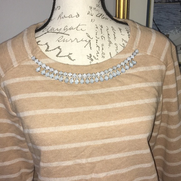 NWT Cotton Sweater w/ Rhinestones around collar XL - Picture 2 of 5